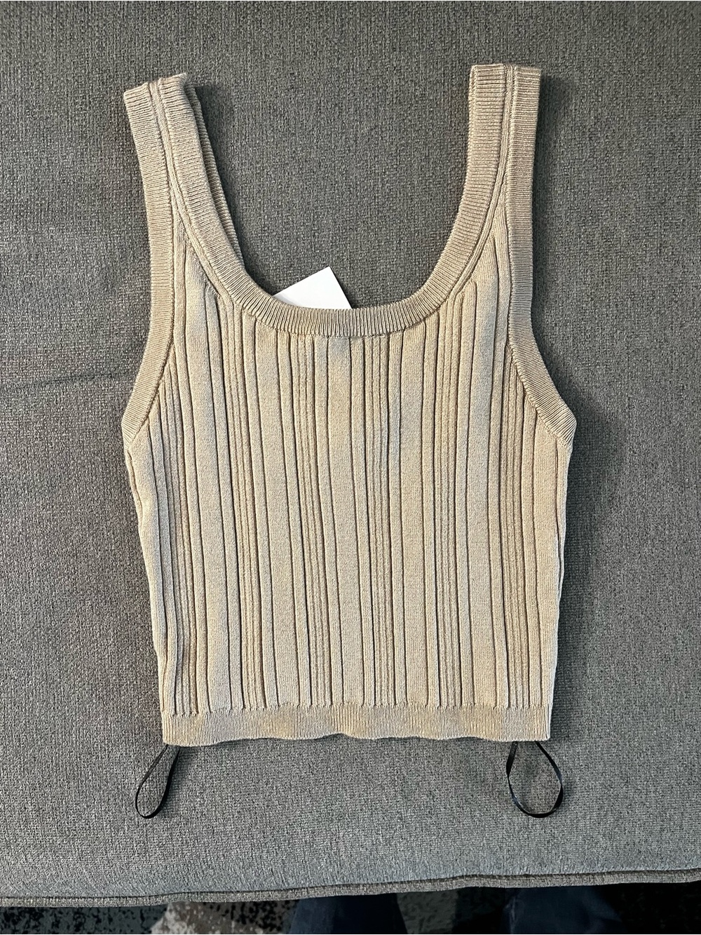 H&M Women’s Ribbed Knit Tank Top in Taupe